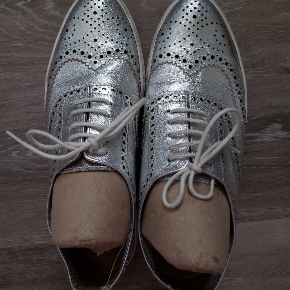 Oxford Platform Sneakers Leather Cutout  8/38 - Picture 7 of 7